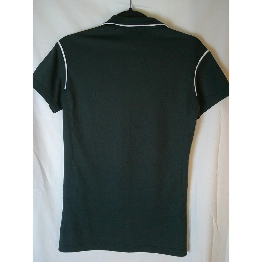Nike Womens Dri-FIT‎ Polo Shirt Slate Gray White Piping Golf Tennis Top Size M